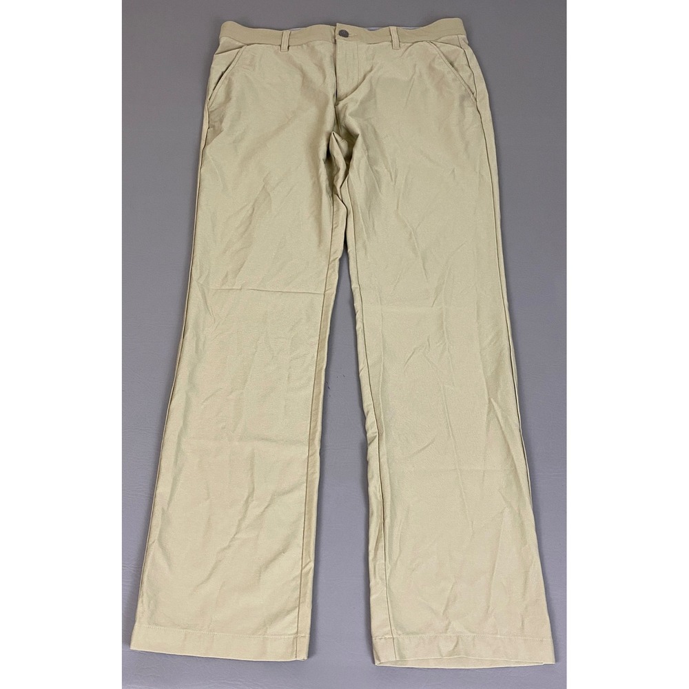 Adidas Golf Pants Men's Size 32x32 Khaki Tan Stretch Performance Straight Leg
